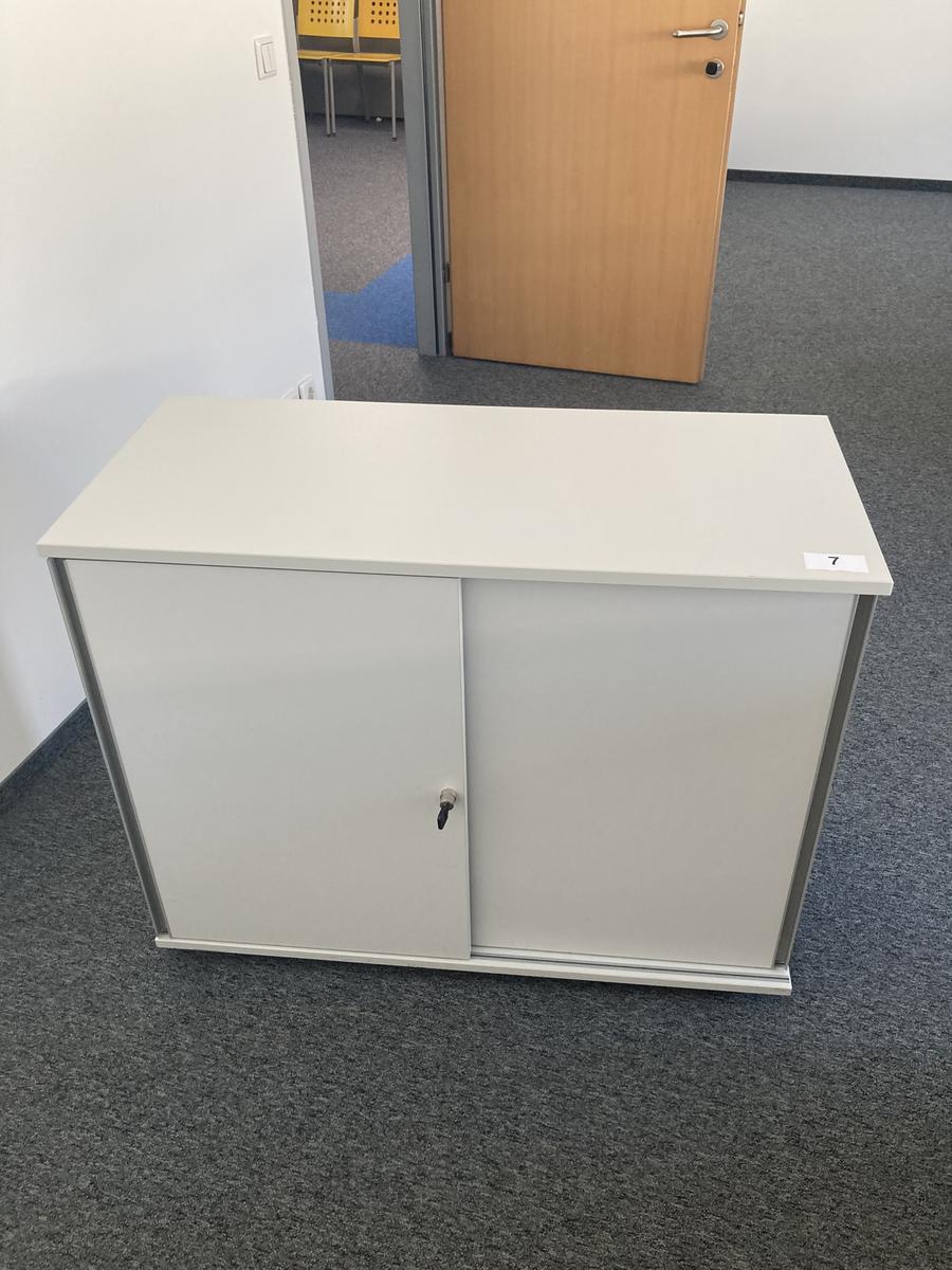 Aktenschrank, 2 Ordnerhöhen, Maße: ca. 100 x 45 x 80 cm